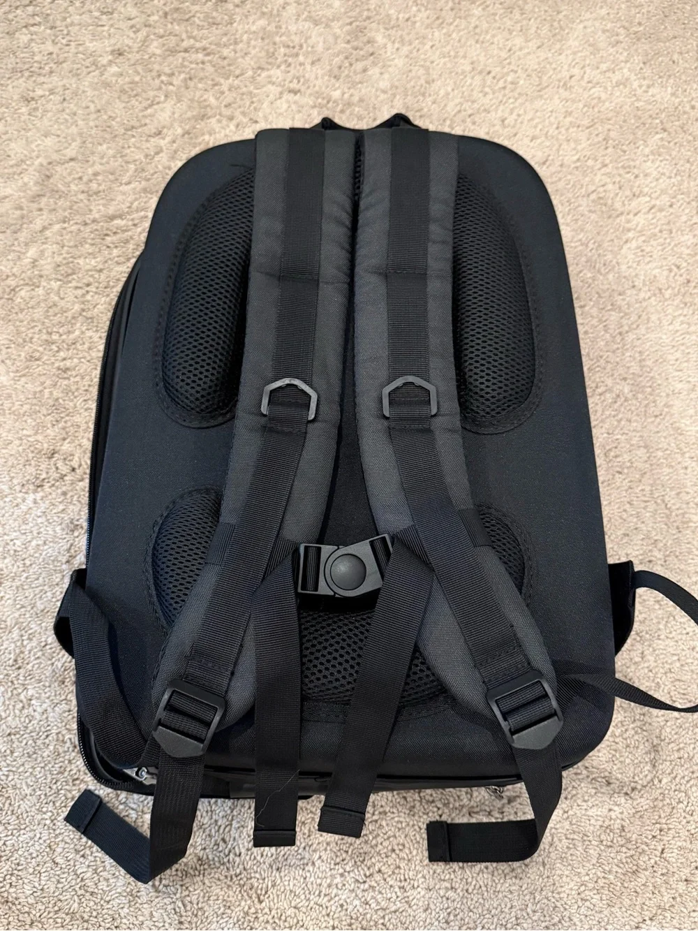 Hard-Shell Black Men's Backpack - Sleek Protective Carry